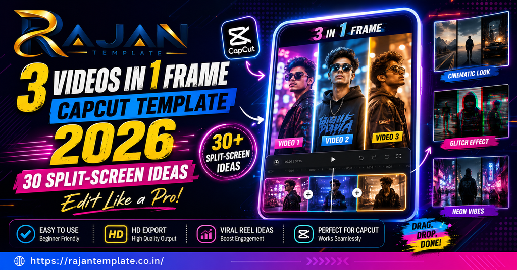 3 Videos in 1 Frame CapCut Template 2026 30 Split-Screen Ideas