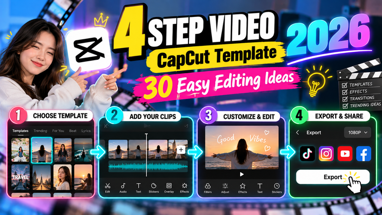 4 Step Video CapCut Template 2026: 30 Easy Editing Ideas