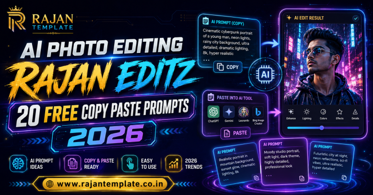 AI Photo Editing Rajan Editz 20 Free Copy Paste Prompts (2026)