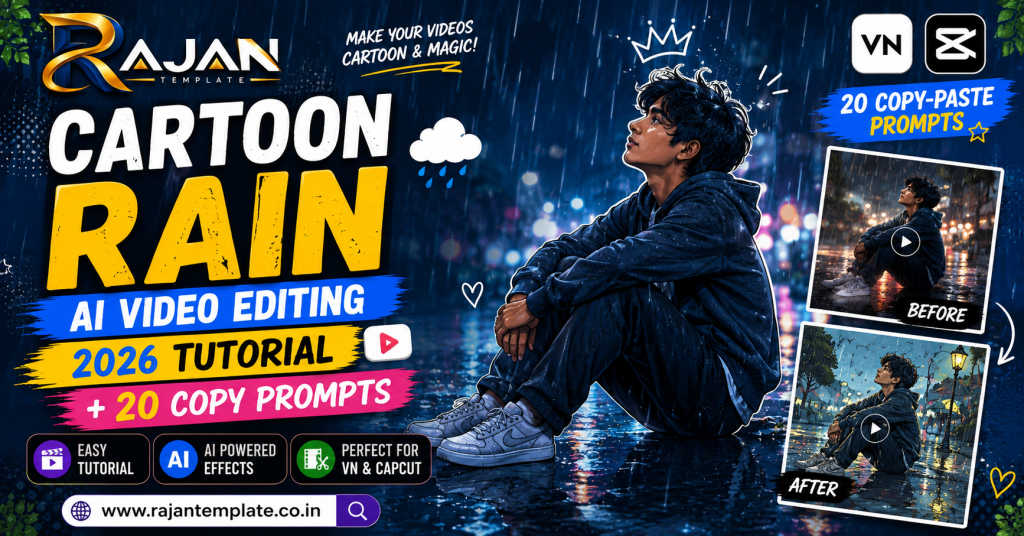 Cartoon Rain AI Video Editing 2026: Tutorial + 20 Copy Prompts