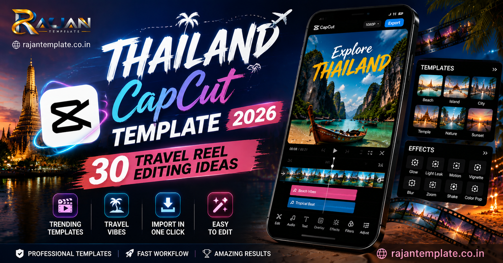 Thailand CapCut Template 2026 30 Travel Reel Editing Ideas